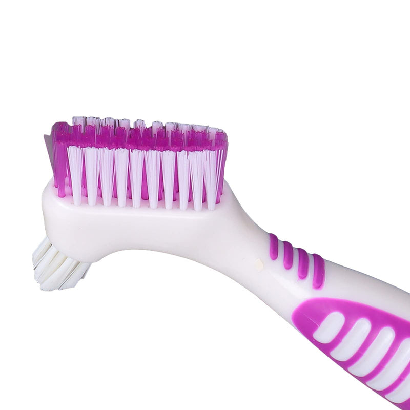 [Australia] - False Teeth Cleaning Brush, Double Sided Portable Denture Toothbrush for Brushes Multi Layered Bristles Set Hard Care Toothbrushes 
