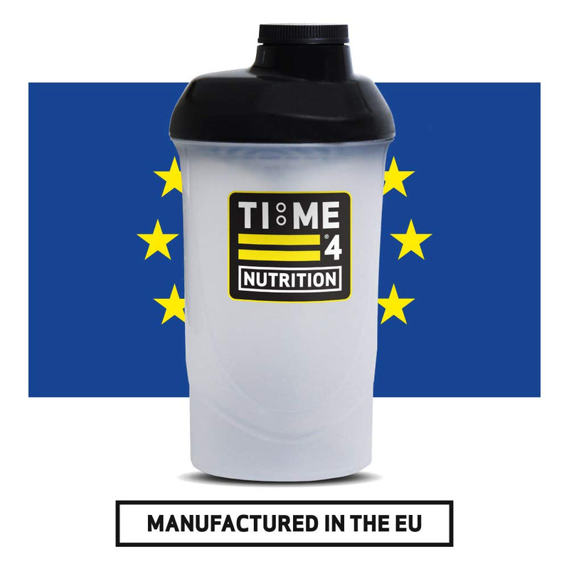 [Australia] - Time 4 Nutrition Premium Whey Protein Shaker, High-Calorie Mass Gainer Pre-Workout Drinks – Wide Body For Easy Cleaning & Large Mouthpiece For Easy Drinking – Gym Protein Shaker Bottle 600ML 