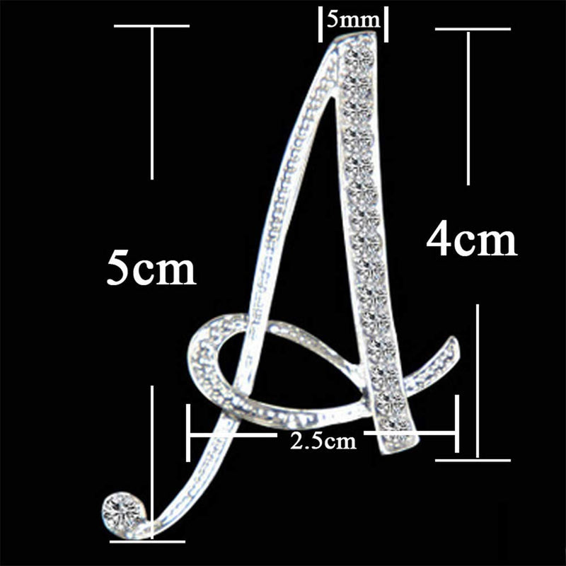 [Australia] - ETHOON 2 Pcs Letter Brooch Pins Initial Rhinestone Silver Gold Plated Brooch for Women Girls Crafts A-Z 2G 