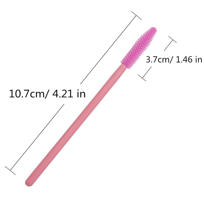 [Australia] - MyAoKuE-UP 100pcs Silicone Mascara Wands Disposable Eyelash Brushes Wand for Extension Makeup Brush Tool Bulk, Pink All Pink 