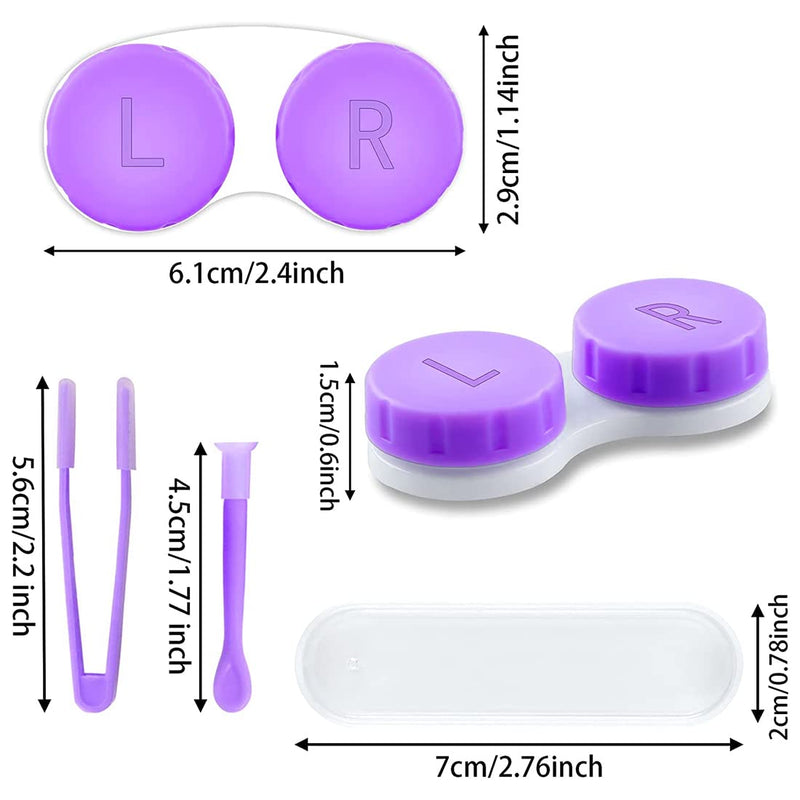 [Australia] - 4pcs Contact Lens Case, Left/Right Eye Contact Lens Case Portable, 2pcs Contact Lens Remover Tool Suction Stick Inserter Tweezers with Small Case for Family Travel and Outdoor 