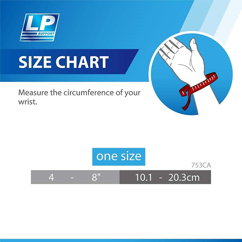 [Australia] - LP SUPPORT 753CA Extreme Adjustable Wrist Compression Strap -Support for Weightlifting, Crossfit, Tennis - Wrist Brace for Both Hands - One Size Adjustable (Black) 
