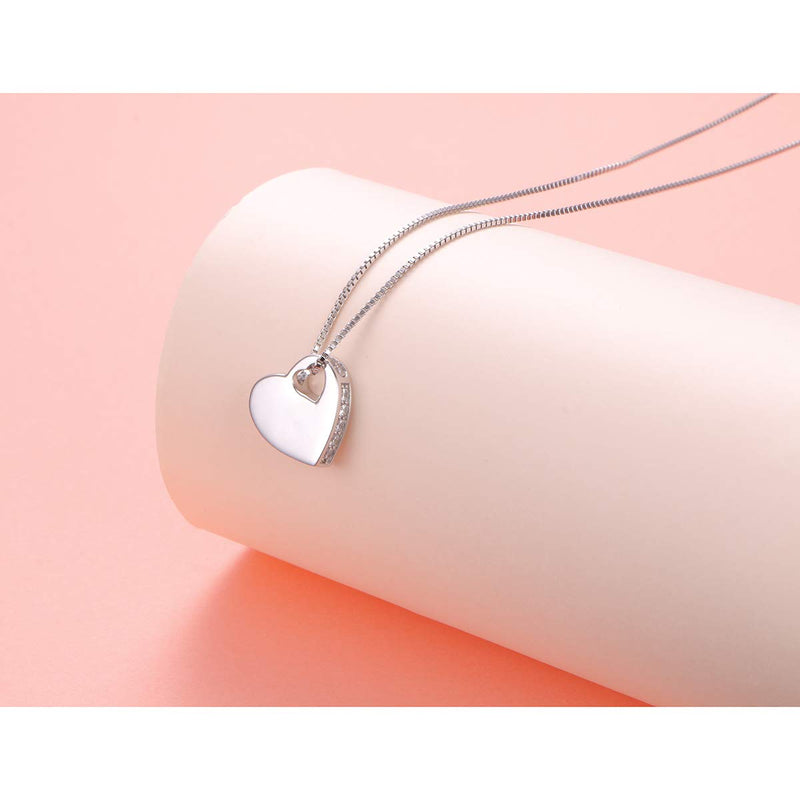 [Australia] - JZMSJF 925 Sterling Silver Memorial Urn Heart Necklace Love Forever Mom Dad Grandmother/father Pet Cremation Pendant Jewelry for Ashes 