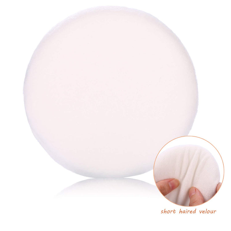 [Australia] - 6pcs Powder Puff for Body Powder, Ultra Soft Large Velour Body Loose Powder Puff, 4.13 inch, White, Round 