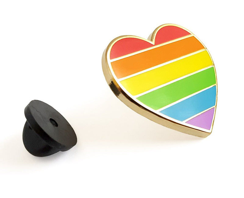 [Australia] - Pinsanity Rainbow Heart Enamel Lapel Pin 