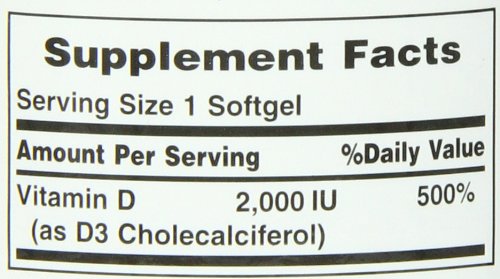 [Australia] - Vitamin D by Nature's Bounty, Supports Immune Health & Bone Health, 2000IU Vitamin D3, 150 Softgels 2000 IU 150 Count (Pack of 1) 