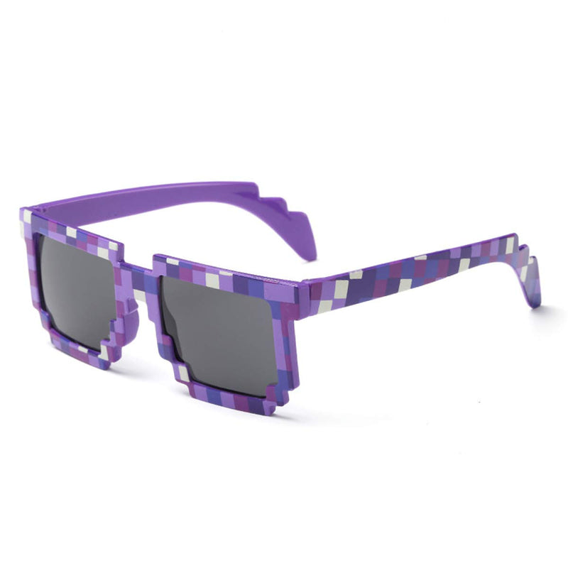 [Australia] - kilofly 10pc 8-Bit Pixel UV Protect Gamer Sunglasses Adult Kids Party Favors Green & Blue & Purple 