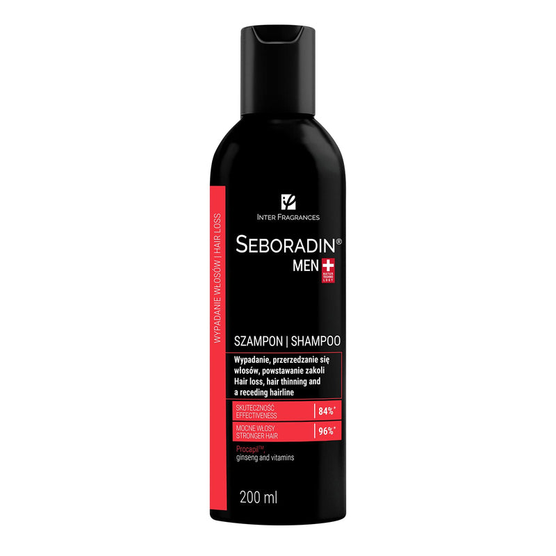 [Australia] - SEBORADIN MEN Hair Shampoo for Hair Loss, Hair Thinning Shampoo 200 ml | Vitamins and Natural Extracts for Thickening and Growth, Natur Technology | Hair & Scalp Treatment | Care & Receding Hairline 