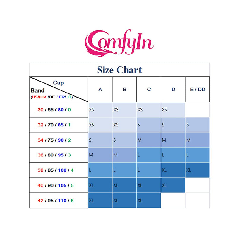 [Australia] - Comfyin Wireless Bras for Women Non Wired Seamless Bras with Removable Pads 3 Pack Pink+blue+orange L 