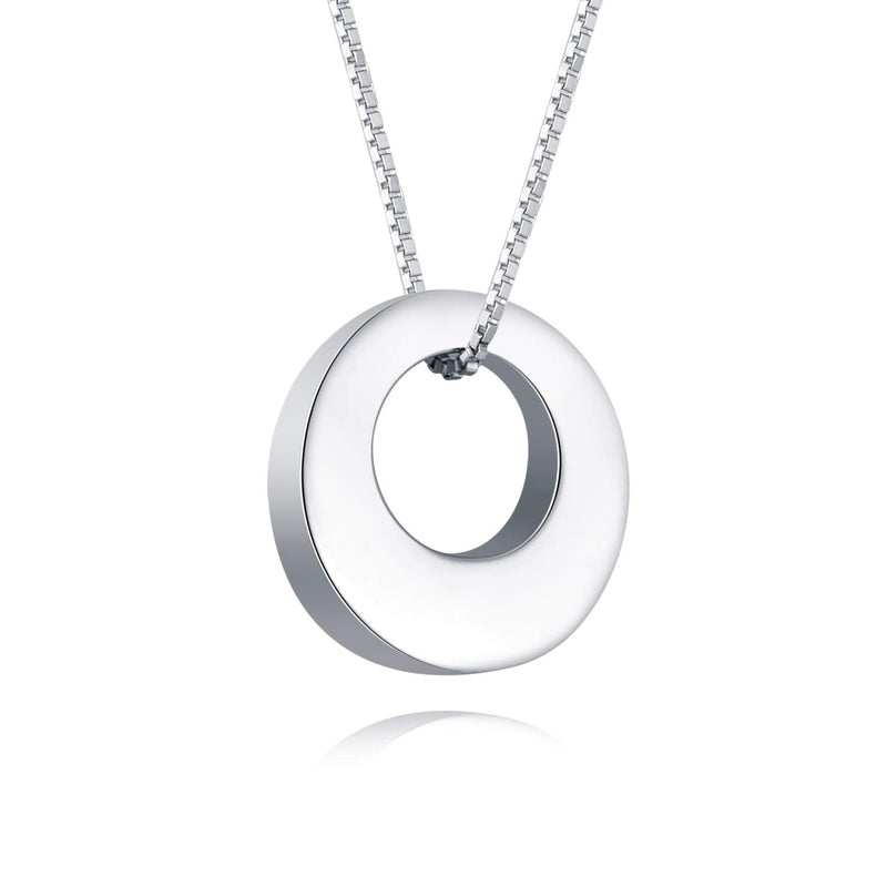 [Australia] - Jinlou Circle of Life Urn Necklace 925 Sterling Silver Cremation Eternity Memorial Pendant for dog ashes jewelry earn necklace for ashes 