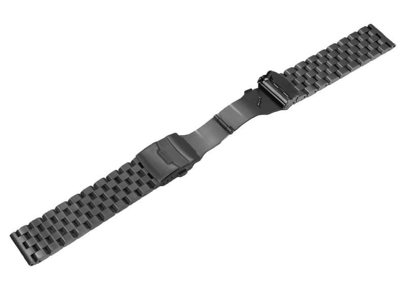 [Australia] - 24mm 22mm 20mm 18mm Metal Watch Band Premium Solid Stainless Steel Watch Bracelet Straps for Men Women Blue/Black/Silver Black 