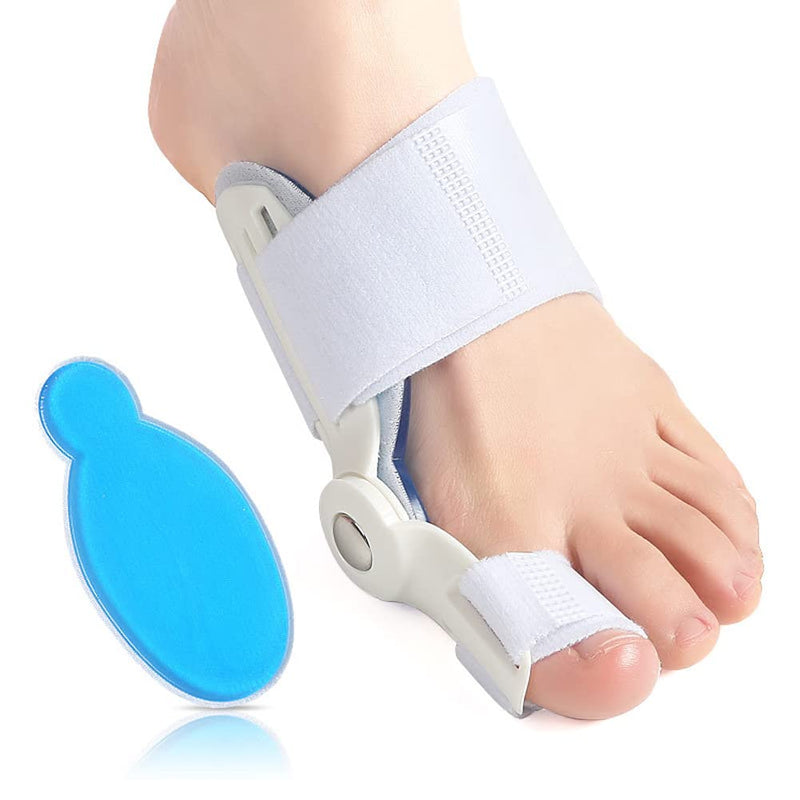 [Australia] - VIEEL 1 Pcs Orthopedic Bunion Corrector for Women and Men,Adjustable, Soft-Comfort Hammer Toe Straightener Corrector,Breathable Relief Protector Brace Kit Splint White+Blue 5.7*5.7inch 