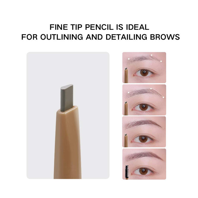 [Australia] - Music Flower Ultra-fine Eyebrow Definer Pencil Long Lasting (Soft Grey) Soft Grey 