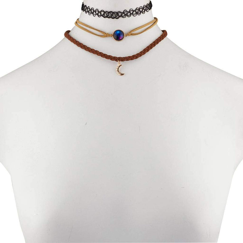 [Australia] - Lux Accessories Celestial Nebula Moon Choker Set (3pc) 