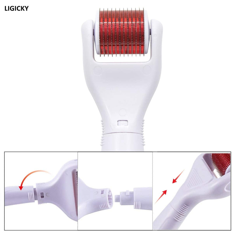 [Australia] - LIGICKY 4-in-1 Derma Roller Kit Professional Safe Medical Steel Microneedle, 0.5mm, 1.0mm & 1.5mm for Wrinkles Acne Anti-Aging Hair Loss Surgical Scars Stretch Marks With Disinfection box 