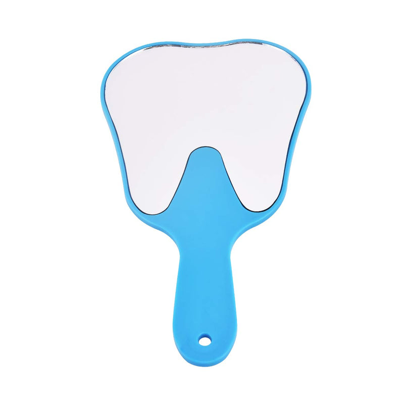 [Australia] - Dental Cute Tooth Shaped Hand Held Plastic Makeup Mirror and Paient Face Mirrors Oral Clinic Gift for Women Kids (Blue) Blue 