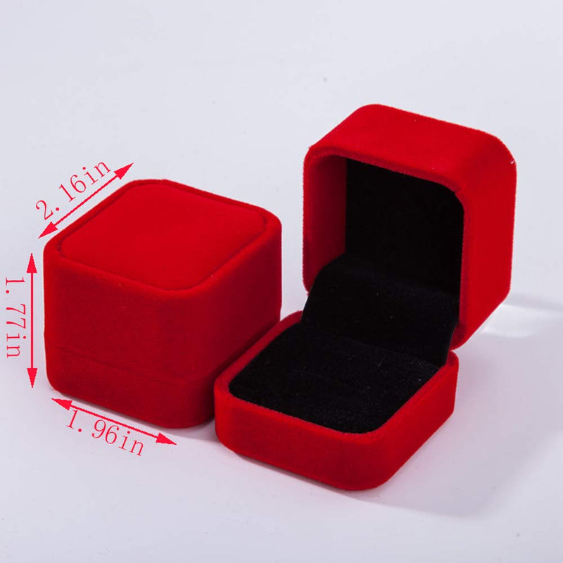 [Australia] - Tianying 6 Pack Velvet Ring Boxes, Earring Ring Jewelry Case, Ring Earrings Gift Container, Ring Storage Jewellry Display 