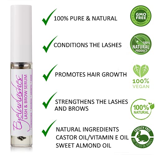 [Australia] - Lash and Brow Serum 10ml Nourishing Lash Growth Lash Lift Brow Lamination Aftercare Natural Oils (Castor Oil/Sweet Almond Oil/Vitamin E Oil) Vegan Client Retail 100% Natural Eyeluvlashes 3 Bottles 