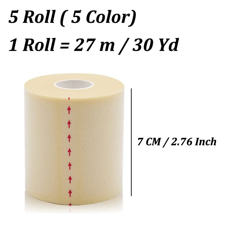 [Australia] - KISEER 5 Rolls Foam Sports Pre-Wrap Underwrap Bandage Athletic Tape for Hair Wrists Elbow Knees Ankles 