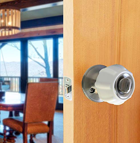 [Australia] - New Enjoy Cover - Door Knob Cover Grips Non Slip Arthritis & Senior Living Aids Grippy Easy Open Decorative. Simple Functional Effective Solution- 4 Pack (White, Ball) 