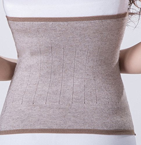[Australia] - Men Women Soft Cashmere Waistband Kidney Binder Breathable Outdoor Sports Stomach Warming Protector Band Wrap Waist Back Brace Support Warmer Brown 