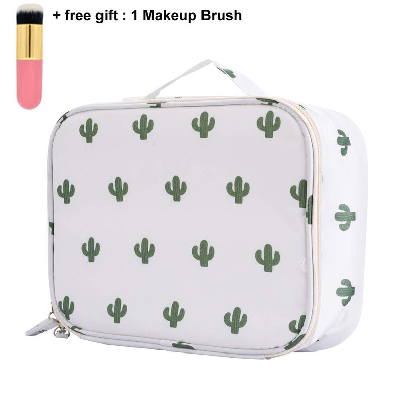 [Australia] - Travel Makeup Bag Cactus Makeup Brush Organizer Bag For Women Catus 