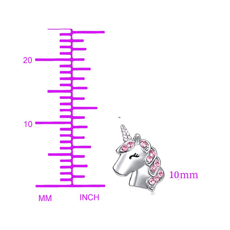 [Australia] - Pink Unicorn Stud Earrings Girls Cute Unicorn Earring Sparkling with Zircon for Little Girls Kids Jewelry Birthday Party 