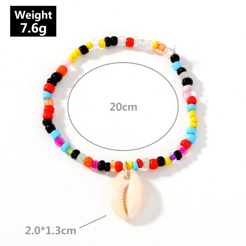 [Australia] - Jeweky Beach Beads Anklets Multi-colored Shell Ankle Bracelets Chain Foot Jewelry for Women and Girls 