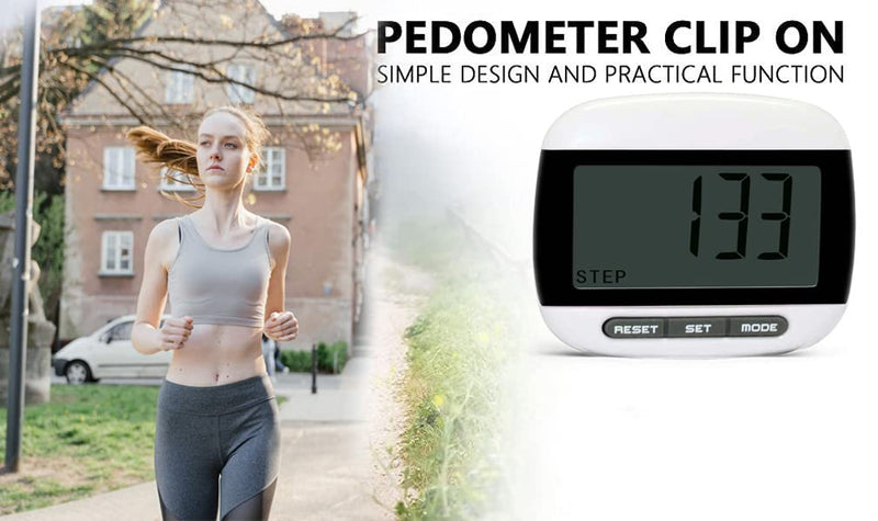 [Australia] - Simple Step Counter for Walking, Pedometer for Walking, Clip on Pedometer for Steps and Calories Miles Men Women Kids Sports Running Black 