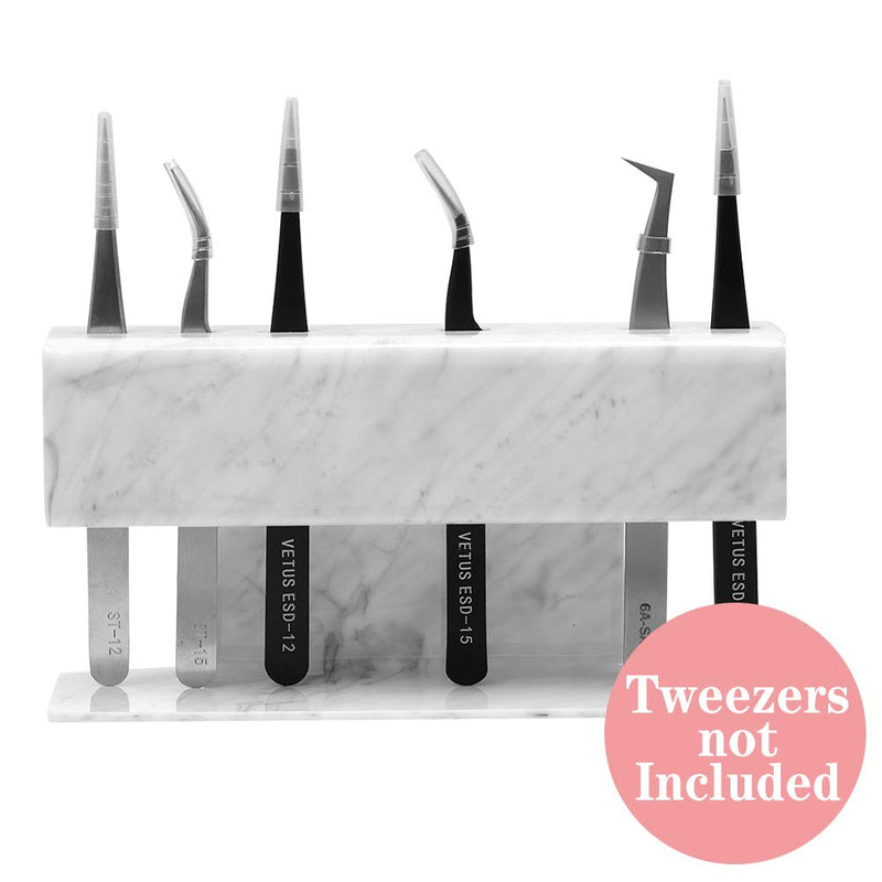 [Australia] - Lash Extension Supplies Tweezer Holder Stand GEMERRY Eyelash Extension Supplies Accessories Tools Acrylic Display Storage 8 Pcs Tweezers Shelf Holder (Marbling) Marbling (hold 8 tweezers) 