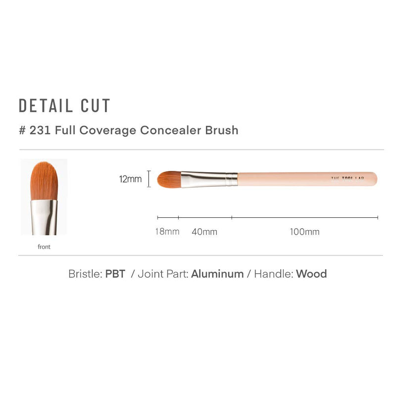 [Australia] - THE TOOL LAB 231 Full Coverage Concealer Brush - Concealer Foundation Brush Makeup Brush Stain Pore Acne-Premium Quality Synthetic Dense Bristles Cosmetic 