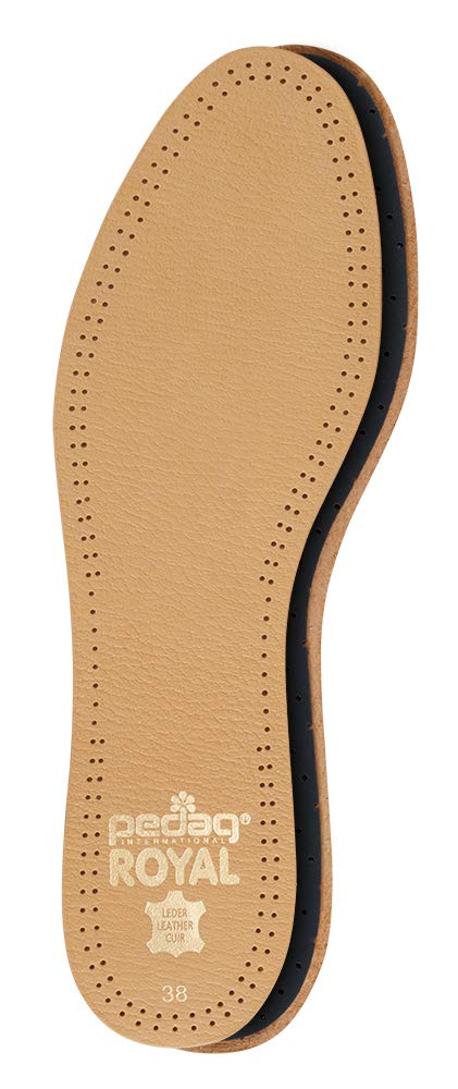 [Australia] - Pedag Royal, German Made, Lambskin Genuine Leather Insoles, Vegetable Tanned Sheepskin with Anti-Odor Natural Activated Carbon, Padded with Latex Foam, Absorbent and Thin, Tan, Size US Men 10 / EU 43 