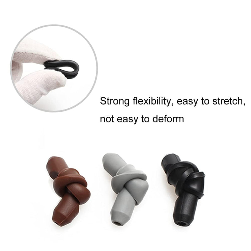 [Australia] - 4 Pairs Eyeglasses Temple Tips Sleeve Retainer, Soft Silicone Anti-Slip Elastic Comfort Glasses Retainers for Sunglasses and Glasses Eyewear (Black,Clear,Grey,Brown) 