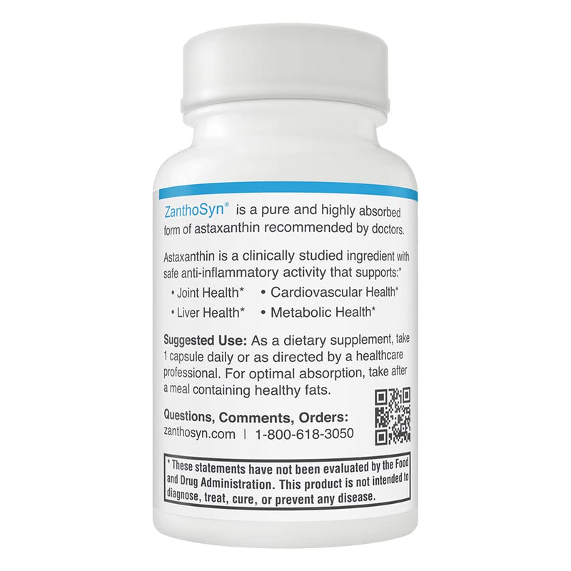 [Australia] - ZanthoSyn Astaxanthin, Clinically Shown to Provide 3x Absorption, Supports Inflammatory Health, 12mg, 60 Vegetable Capsules 