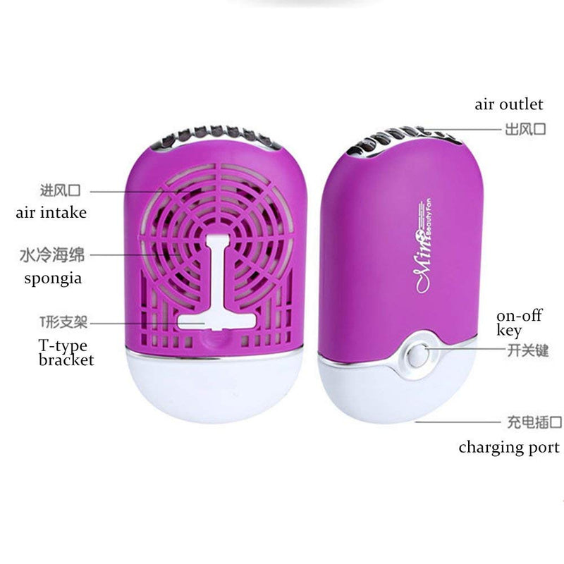 [Australia] - JUMP USB Mini Fan Air Conditioning Blower for Eyelash Extension (Blue/Purple) (Purple) Purple 