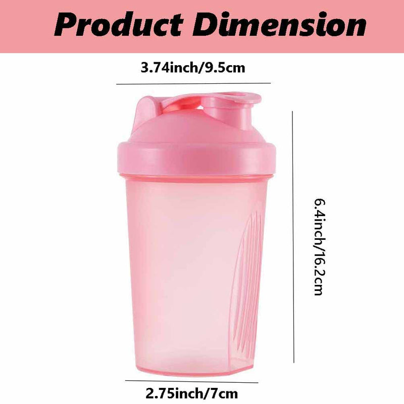 [Australia] - 400ml Protein Shaker Bottle Shaker Cups Mixer BPA Free Gym Shaker Bottle Leakproof Mini Water Bottle With Steel Mixing Ball for Fitness Sports and Travel for Men and Women - Pink 