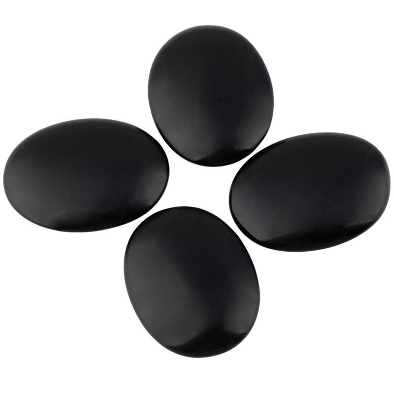 [Australia] - mookaitedecor Black Obsidian Worry Stones,Pocket Palm Stones Crystal Healing Reiki Meditation Stress Relief Pack of 2 Black Obsidian(1.7x1.3x0.4") 