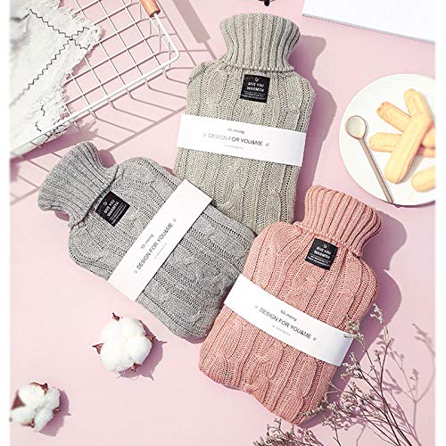 [Australia] - OliviaLiving Hot Water Bag Hot Water Bottle 2 Liters Heat Up and Refreezable Hot Cold Pack with Knit Cover for Pain Relief Hot Cold Therapy Pea Green 