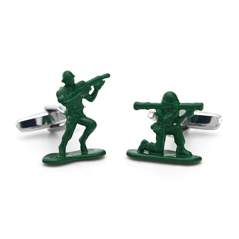 [Australia] - iGame Soldiers Chess Cuff Links Green Color Contra Fighter Design Cufflinks With Quality Gift Box 