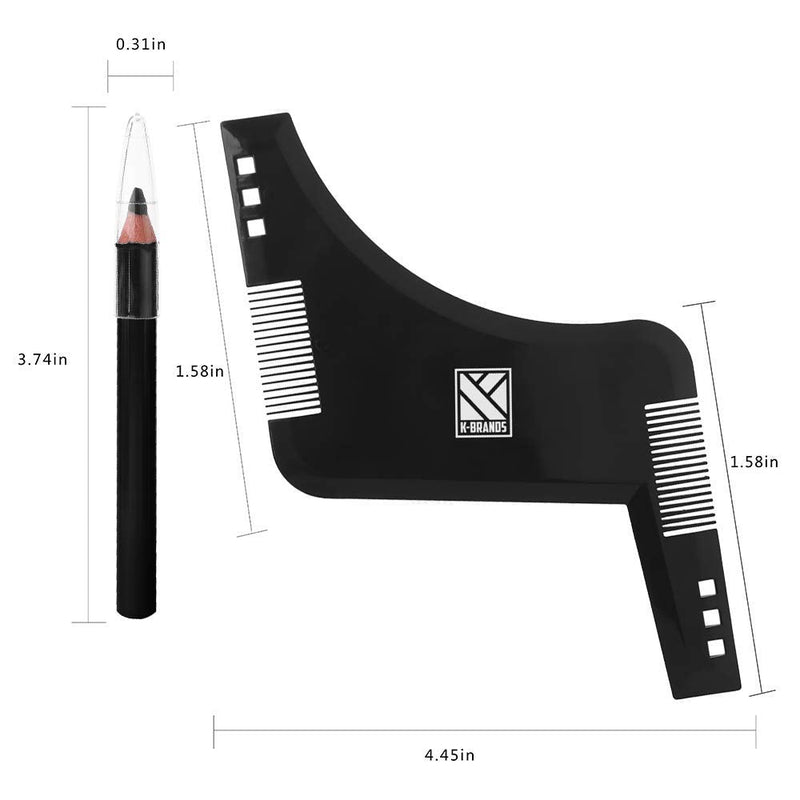 [Australia] - Beard Shaping Tool for Men - Beard Shaper and Styler Template with Comb & Beard Pencil - by K-Brands 