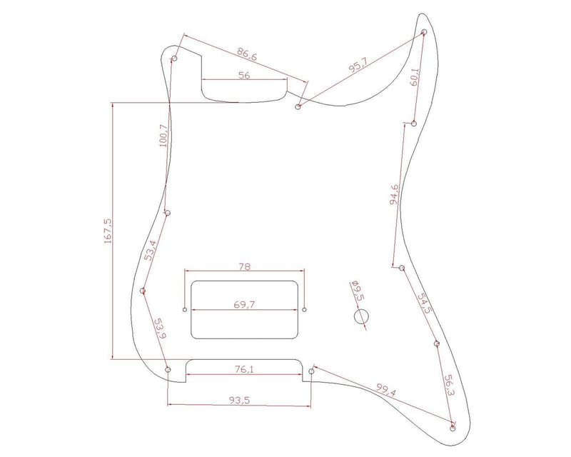 [Australia] - KAISH 11 Hole ST/Strat Style One Humbucker Guitar Pickguard Scratch Plate for Delonge Stratocaster/Strat Black Pearl 