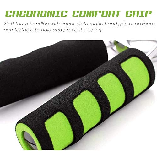 [Australia] - WooZuu 2 Pack Hand Grips Strengthener, Foam Hand Gripper Exerciser Finger Wrist Forearm Strength Trainer Muscle Builder Black/Green 
