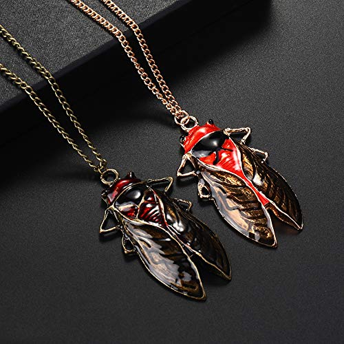 [Australia] - La Espoir Fashion Cicada Insects Pendants Sweater Necklace gold 