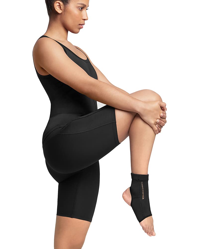 [Australia] - Tommie Copper Unisex Performance Compression Ankle Sleeve - Black, Small 
