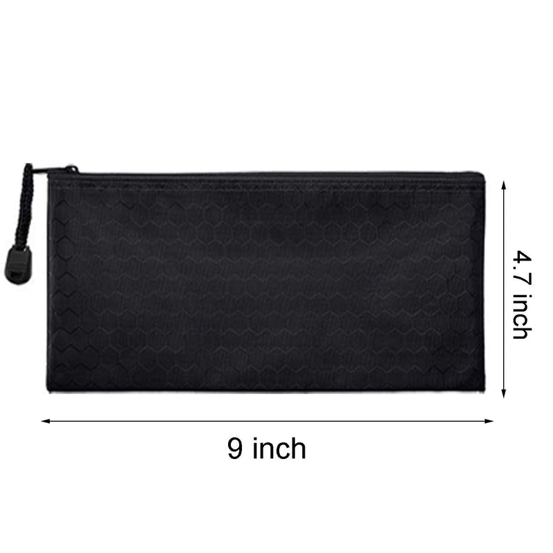 [Australia] - Sailing-go 12 Pieces Black Zipper Waterproof Bag Pencil Pouch for Cosmetic Makeup Bills Office Supplies Travel Accessories and Daily Household Supplies 