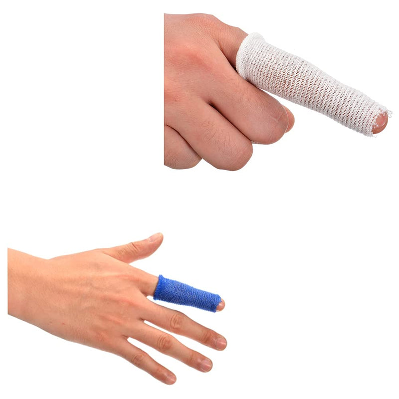 [Australia] - Finger Bandage Finger Bobs Cots 15x600mm Finger Tubular Bandage Finger Buddies Dressings for All Types of Finger Injury(Blue 20pcs) 