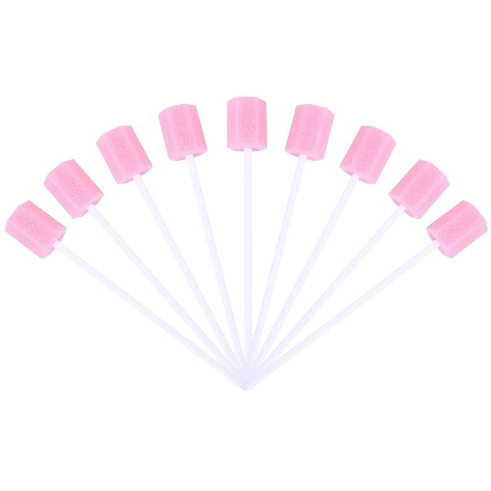 [Australia] - Exceart 30PCS Disposable Oral Swabs Mouth Swabs Sponge Dental Swabs Tooth Cleaning Sponge Oral Care for Oral Cavity Cleaning Sponge Swab Individually Wrapped Pink 