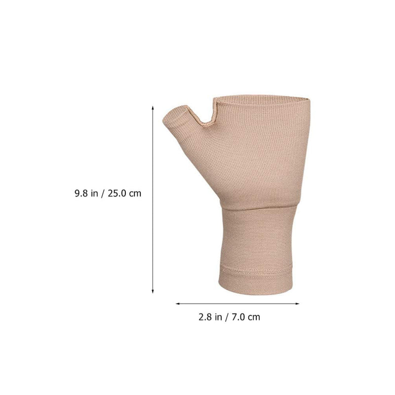 [Australia] - EXCEART 1 Pair Wrist Thumb Support Sleeve Arthritis Compression Gloves Fingerless Sports Wrist Brace for Arthritis Carpal Tunnel Therapy Wrist Pain Relief Heat Effect S 25X7X1cm 