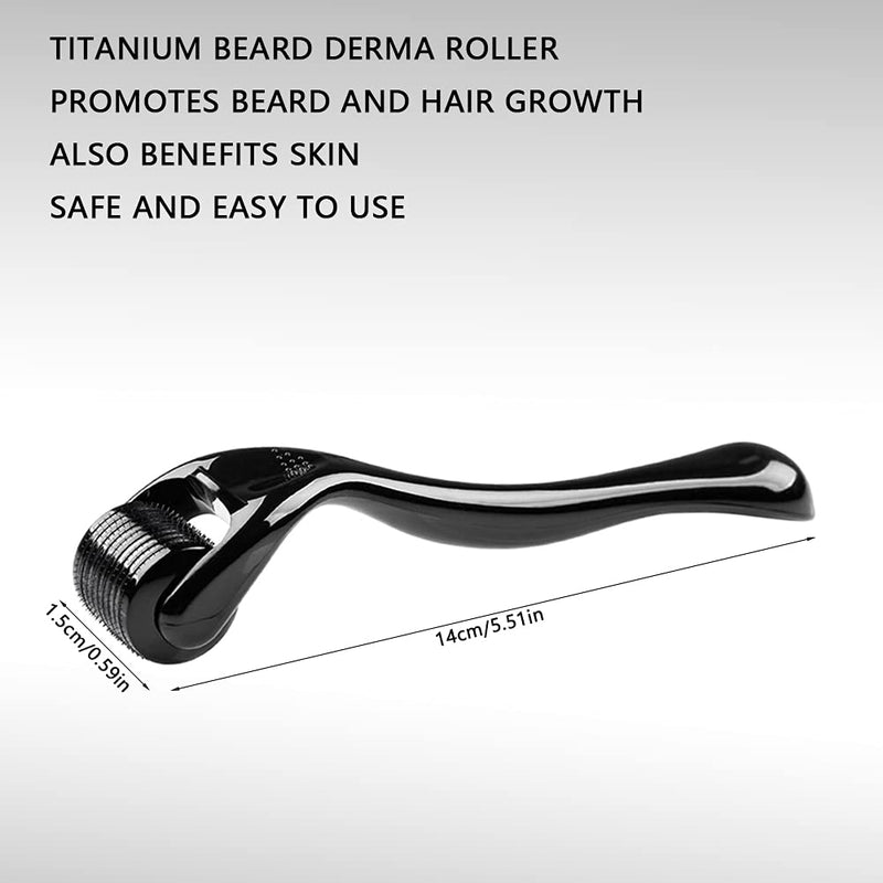 [Australia] - Beard Growth Roller/Derma roller 0.5 mm - 540 Titanium Needles/Black Beard Roller/Derma Roller for Men and Women/Stimulate Beard and Hair Growth (0.5mm) 0.5mm 