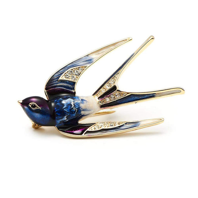 [Australia] - Comelyjewel Premium Lovely Crystal Swallow Animal Brooch Bird Lapel Pin Badge Women Jewelry 